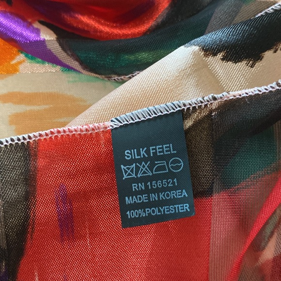 Satin stripe lightweight multi color paint 🎨 fashion scarf design silk feel - Picture 13 of 13